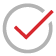 Un ícono gris que muestra un círculo con un ícono rojo que muestra una marca de verificación en el medio del círculo.